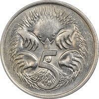 سکه 5 سنت 1980 الیزابت دوم - MS61 - استرالیا