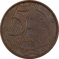 سکه 5 سنتاوو 2000 جمهوری فدراتیو - EF45 - برزیل