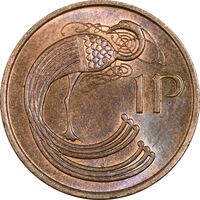 سکه 1 پنی 1975 جمهوری - MS62 - ایرلند