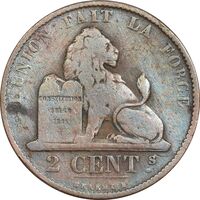 سکه 2 سانتیم 1878 لئوپولد دوم (نوشته فرانسوی) - VF35 - بلژیک