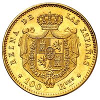 100 رئال طلای ایزابلای دوم