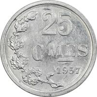 سکه 25 سنتیم 1957 شارلوت - MS61 - لوکزامبورگ