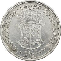 سکه 1/2-2 شیلینگ 1956 الیزابت دوم - VF35 - آفریقای جنوبی