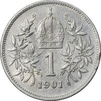 سکه 1 کرونا 1901 فرانتس یوزف یکم - EF45 - اتریش-مجارستان