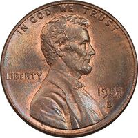 سکه 1 سنت 1985D لینکلن - MS62 - آمریکا