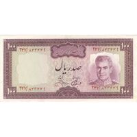 اسکناس 100 ریال (آموزگار - جهانشاهی) - تک - EF40 - محمد رضا شاه
