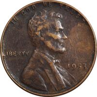 سکه 1 سنت 1953 لینکلن - VF35 - آمریکا
