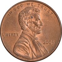 سکه 1 سنت 2005 لینکلن - MS63 - آمریکا
