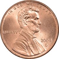 سکه 1 سنت 2004D لینکلن - MS64 - آمریکا