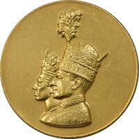 مدال طلا تاجگذاری 1346 (35 گرمی) - MS61 - محمد رضا شاه