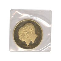 مدال طلا 40 گرمی بانک ملی (دایره) با پلمپ - PF67 - محمد رضا شاه