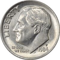 سکه 1 دایم 1984P روزولت - MS63 - آمریکا