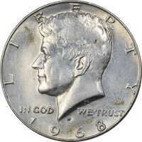 سکه نیم دلار 1968 کندی - AU58 - آمریکا
