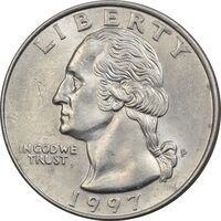 سکه کوارتر دلار 1997 واشنگتن - MS61 - آمریکا