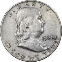 سکه نیم دلار 1960D فرانکلین - EF45 - آمریکا