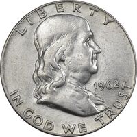 سکه نیم دلار 1962D فرانکلین - AU58 - آمریکا