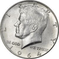 سکه نیم دلار 1964 کندی - MS61 - آمریکا