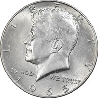 سکه نیم دلار 1965 کندی - AU58 - آمریکا