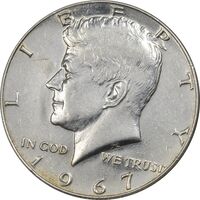 سکه نیم دلار 1967 کندی - AU50 - آمریکا