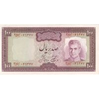 اسکناس 100 ریال (آموزگار - جهانشاهی) - تک - AU55 - محمد رضا شاه