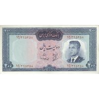 اسکناس 200 ریال (بهنیا - سمیعی) - تک - AU55 - محمد رضا شاه
