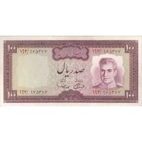 اسکناس 100 ریال (آموزگار - سمیعی) نوشته سیاه - تک - UNC61 - محمد رضا شاه