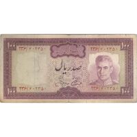 اسکناس 100 ریال (آموزگار - جهانشاهی) - تک - VF25 - محمد رضا شاه
