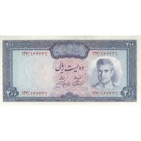 اسکناس 200 ریال (آموزگار - جهانشاهی) - تک - UNC60 - محمد رضا شاه
