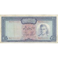 اسکناس 200 ریال (آموزگار - جهانشاهی) - تک - VF30 - محمد رضا شاه