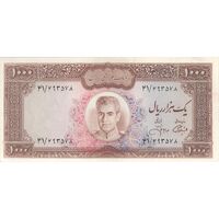 اسکناس 1000 ریال (آموزگار - جهانشاهی) - تک - AU58 - محمد رضا شاه