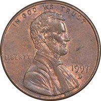 سکه 1 سنت 1997 لینکلن - AU58 - آمریکا