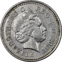 سکه 5 پنس 2004 الیزابت دوم - EF45 - انگلستان