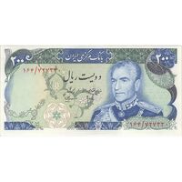 اسکناس 200 ریال (انصاری - مهران) شهیاد آریامهر - تک - UNC62 - محمد رضا شاه
