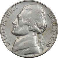سکه 5 سنت 1966 جفرسون - EF45 - آمریکا