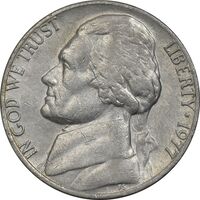 سکه 5 سنت 1977 جفرسون - EF45 - آمریکا