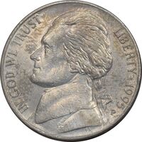 سکه 5 سنت 1995P جفرسون - VF35 - آمریکا