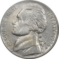 سکه 5 سنت 1996P جفرسون - EF45 - آمریکا