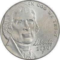 سکه 5 سنت 2020P جفرسون - MS61 - آمریکا
