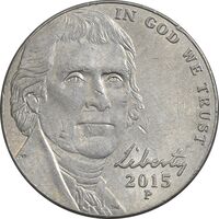 سکه 5 سنت 2015P جفرسون - EF45 - آمریکا