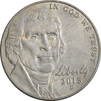 سکه 5 سنت 2015D جفرسون - EF45 - آمریکا