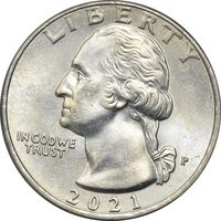 سکه کوارتر دلار 2021P (عبور از دلاویر) - MS62 - آمریکا