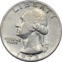سکه کوارتر دلار 1973 واشنگتن - AU55 - آمریکا