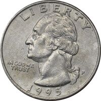 سکه کوارتر دلار 1995P واشنگتن - VF30 - آمریکا