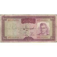اسکناس 100 ریال (آموزگار - سمیعی) نوشته قرمز - تک - VF20 - محمد رضا شاه