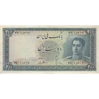 اسکناس 200 ریال سری سوم - تک - AU58 - محمد رضا شاه