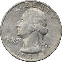 سکه کوارتر دلار 1987P واشنگتن - VF25 - آمریکا