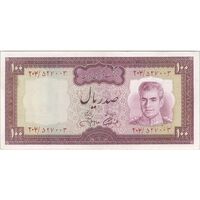 اسکناس 100 ریال (آموزگار - جهانشاهی) - تک - AU55 - محمد رضا شاه