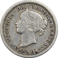 سکه 5 سنت 1858 ویکتوریا - EF40 - کانادا