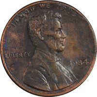 سکه 1 سنت 1984 لینکلن - EF45 - آمریکا