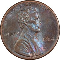 سکه 1 سنت 1984 لینکلن - MS61 - آمریکا
